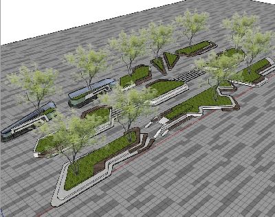 12款异形景观树池座带椅异SUSketchUp草图大师模型